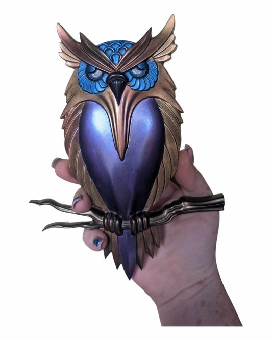 Sculpture murale Hibou Mystique Création artisanale