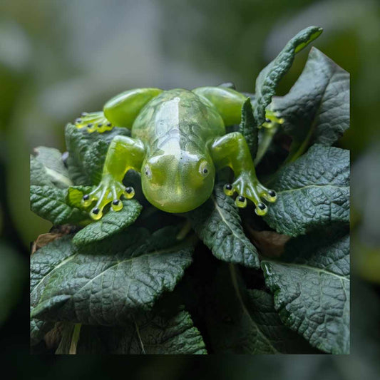 Grenouille en résine verte  Artisanale & Unique